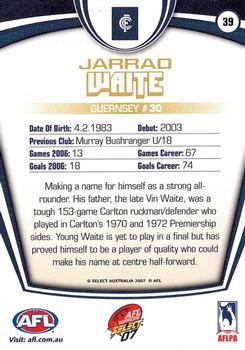 2007 Select AFL Supreme #39 Jarrad Waite Back